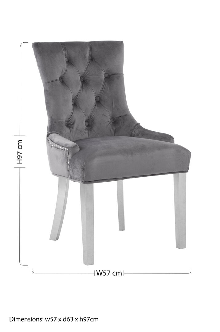 Notting Grey Velvet Dining Chair