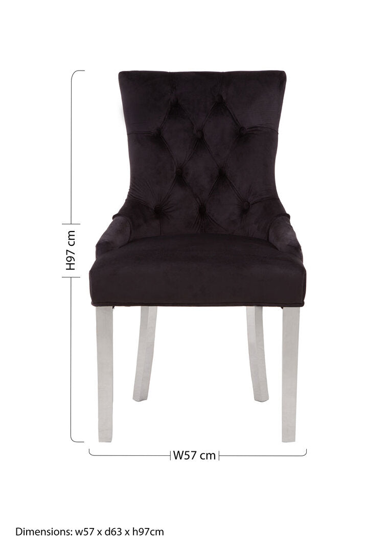 Notting Black Velvet Dining Chair