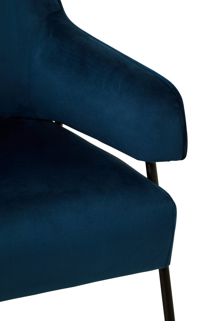 York Blue Velvet Chair