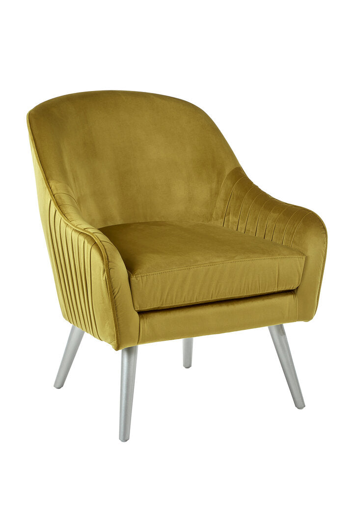 Como Mustard Velvet Armchair
