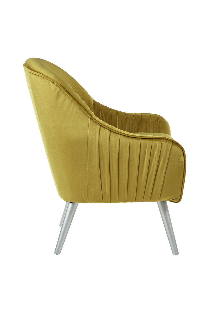 Como Mustard Velvet Armchair
