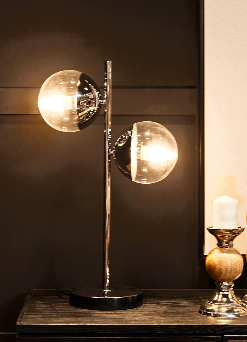 Siena Two Light Black Marble Table Lamp