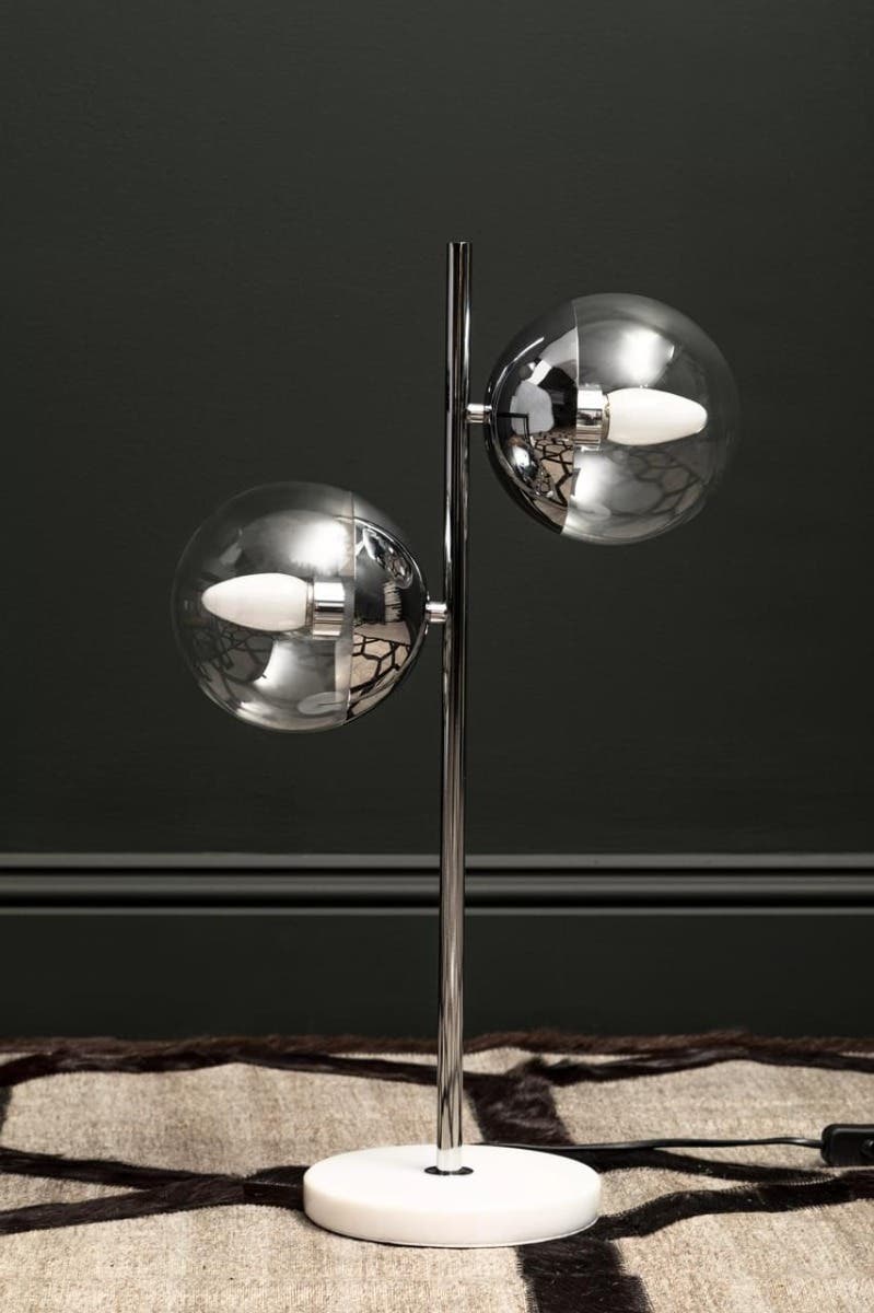 Siena Two Light Black Marble Table Lamp