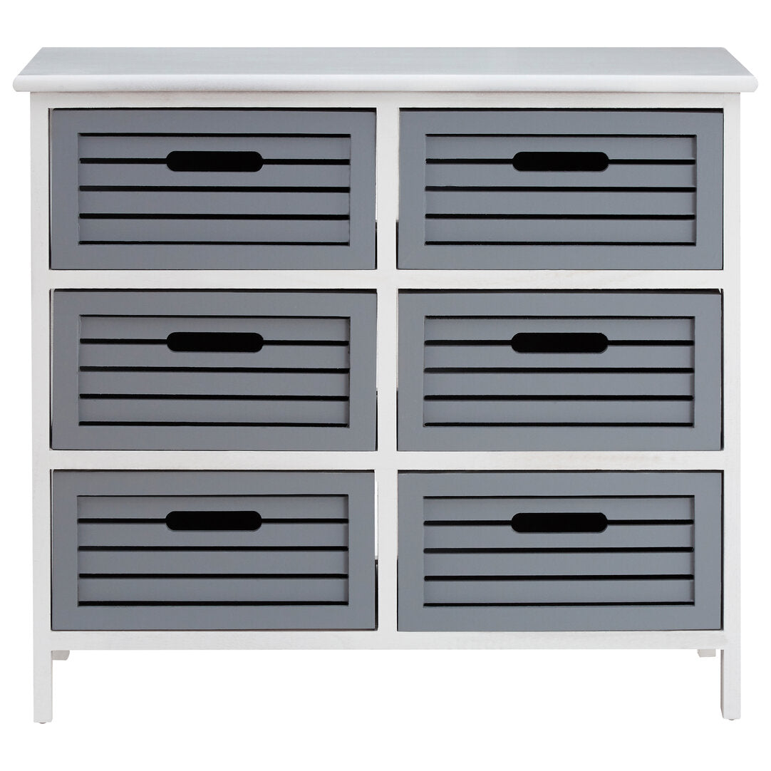 Chelsea 6 Grey Drawers Unit