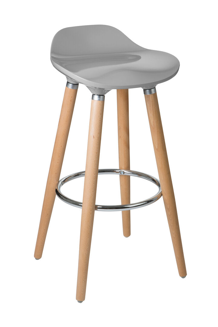 Richmond Taupe Abs And Beech Wood Bar Stool
