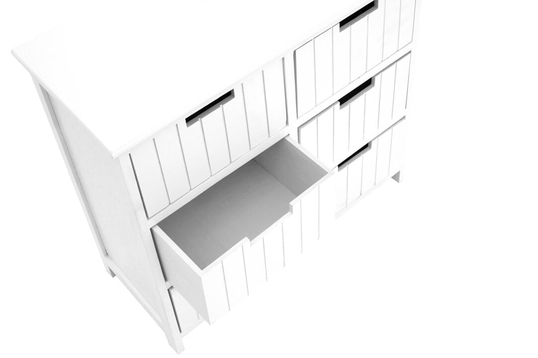 Belgravia England White Mdf 6 Drawers Chest