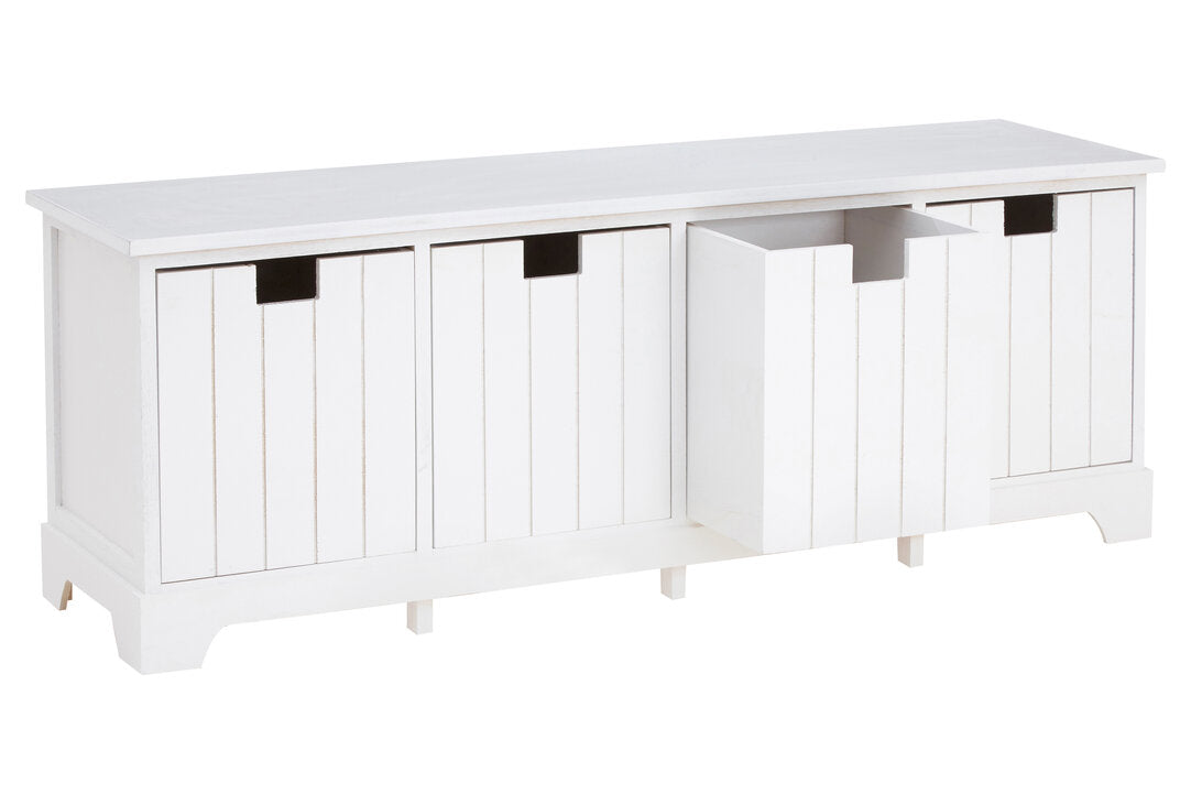 Belgravia England White Drawer Bench