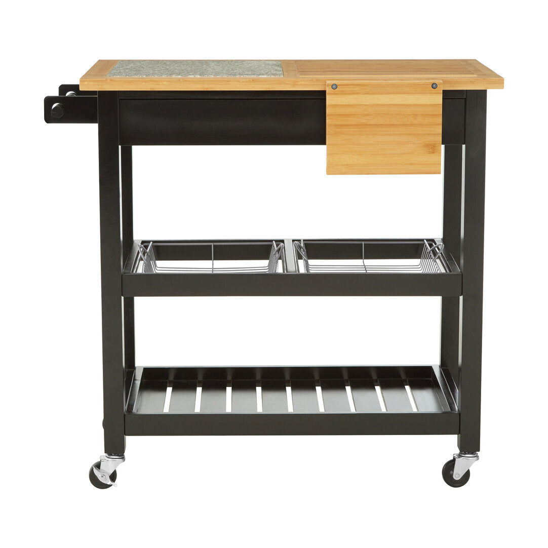 Vienna Glenn Wide Kitchen Trolley with Granite Top