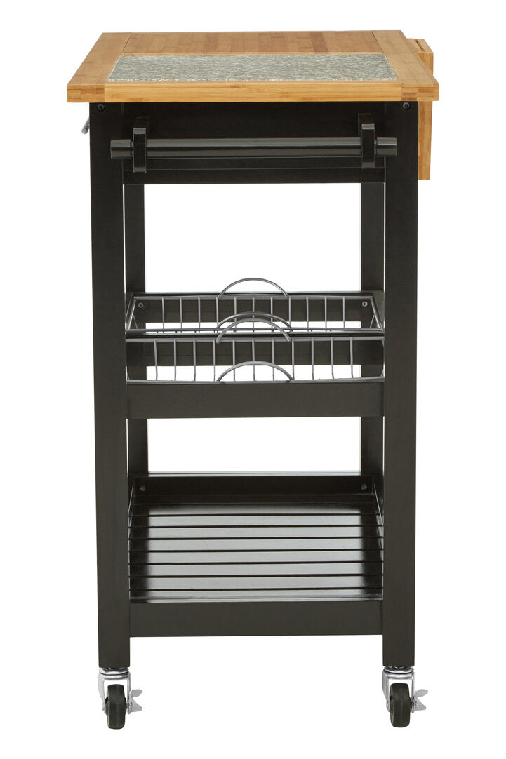 Vienna Glenn Wide Kitchen Trolley with Granite Top