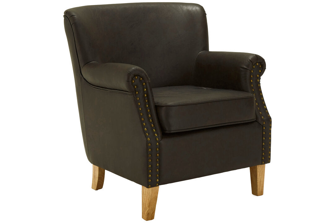 Valencia Brown Leather Effect Armchair