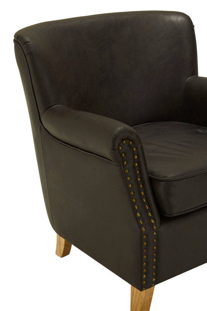 Valencia Brown Leather Effect Armchair
