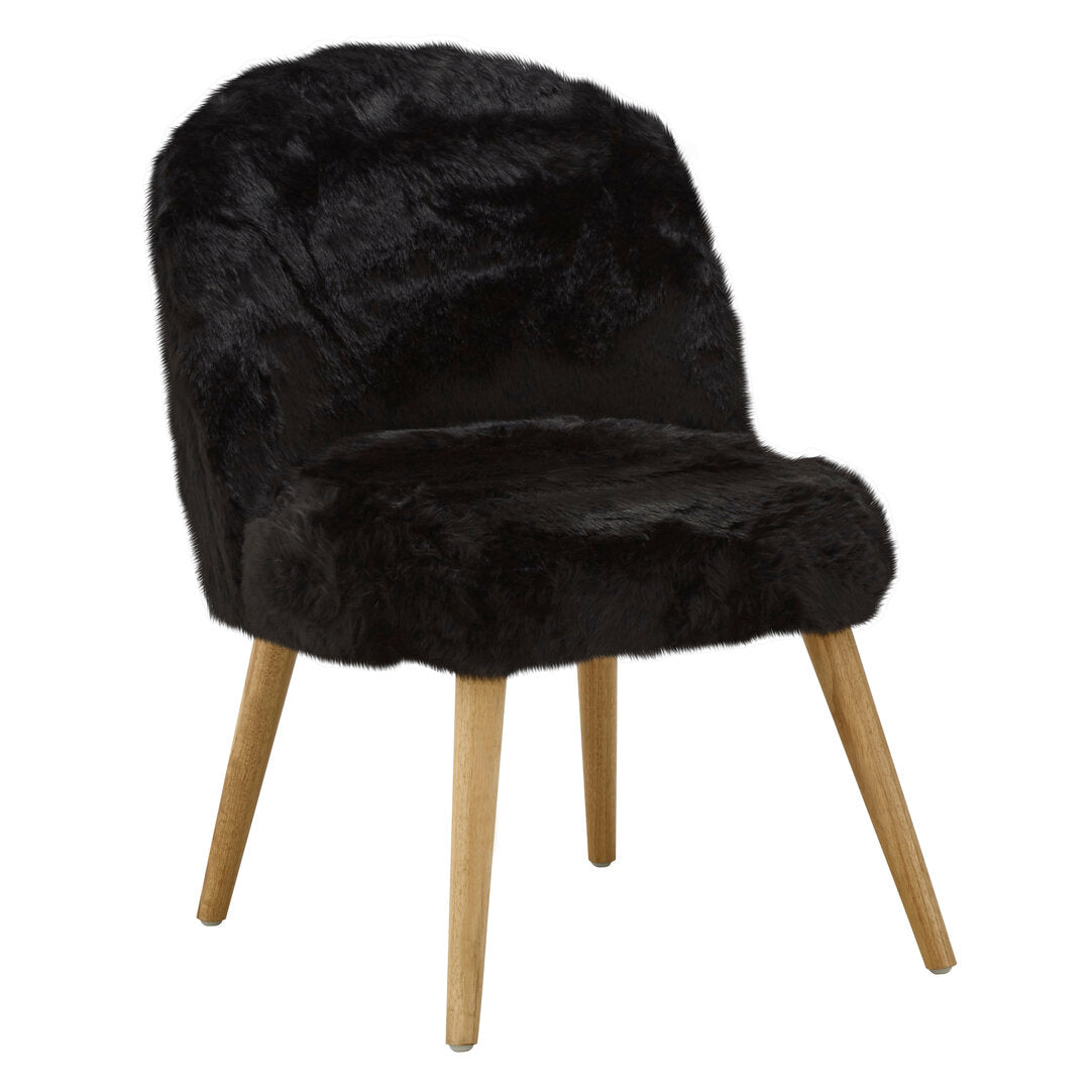 Lisbon Black Fur Effect Chair