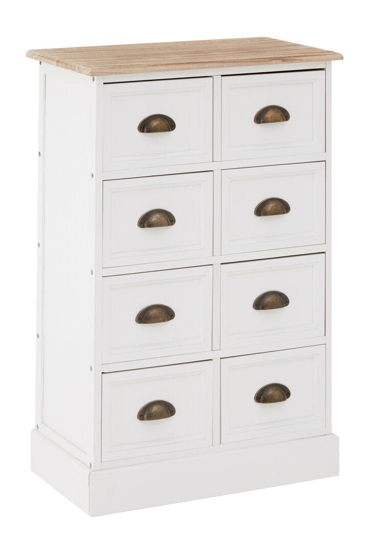 Granada White 8 Drawers Chest