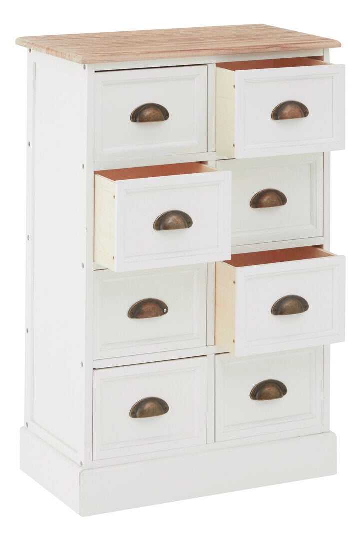 Granada White 8 Drawers Chest