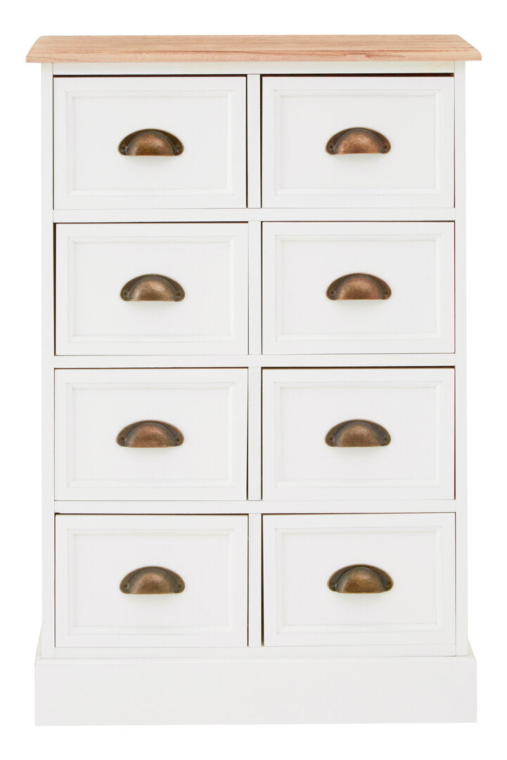 Granada White 8 Drawers Chest
