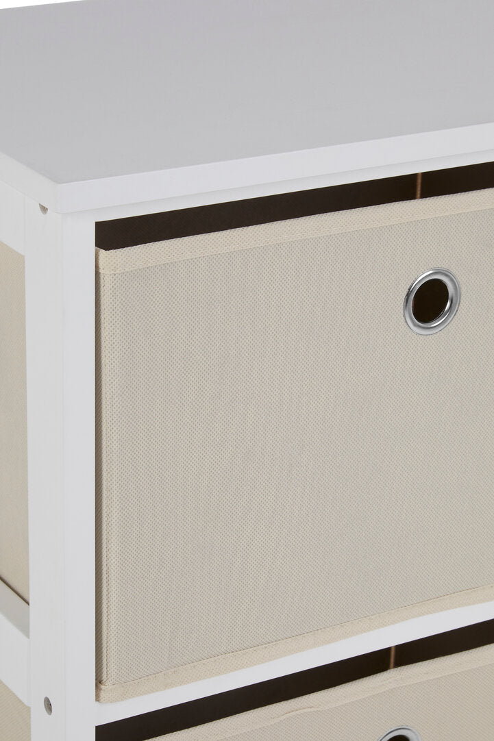 Savannah 2 Natural Fabric Drawers Cabinet