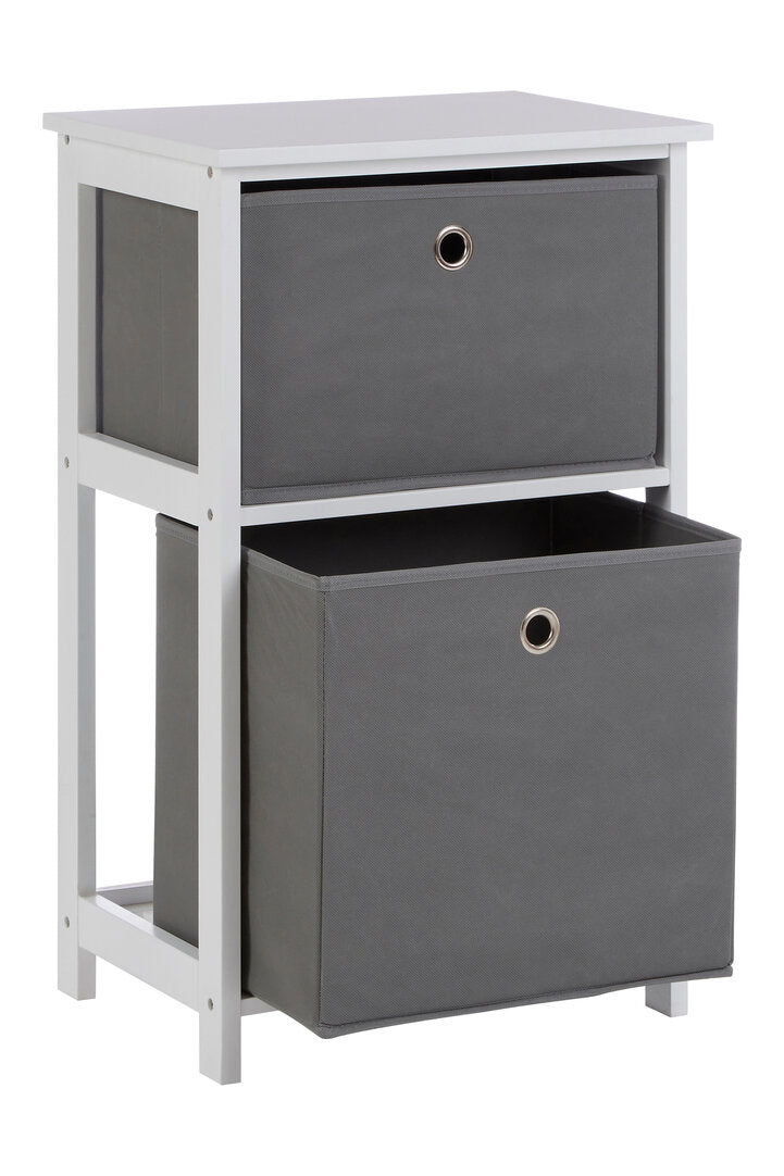 Savannah 2 Grey Fabric Drawers Cabinet