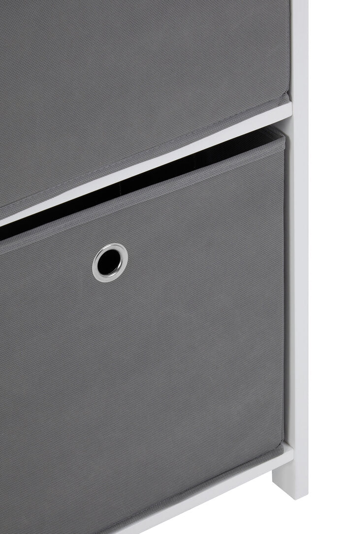 Savannah 2 Grey Fabric Drawers Cabinet