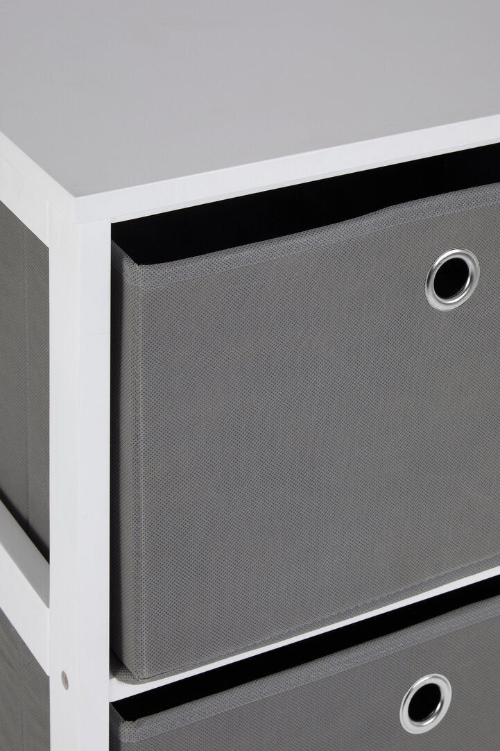 Savannah 3 Grey Fabric Drawers Cabinet