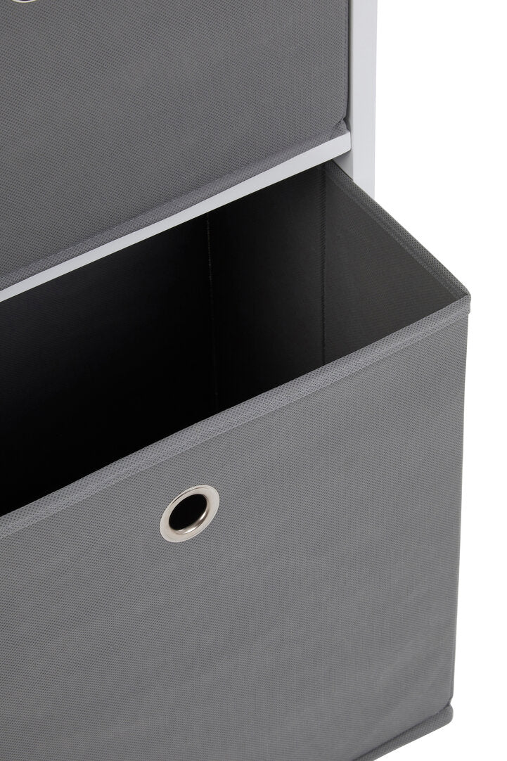 Savannah 3 Grey Fabric Drawers Cabinet