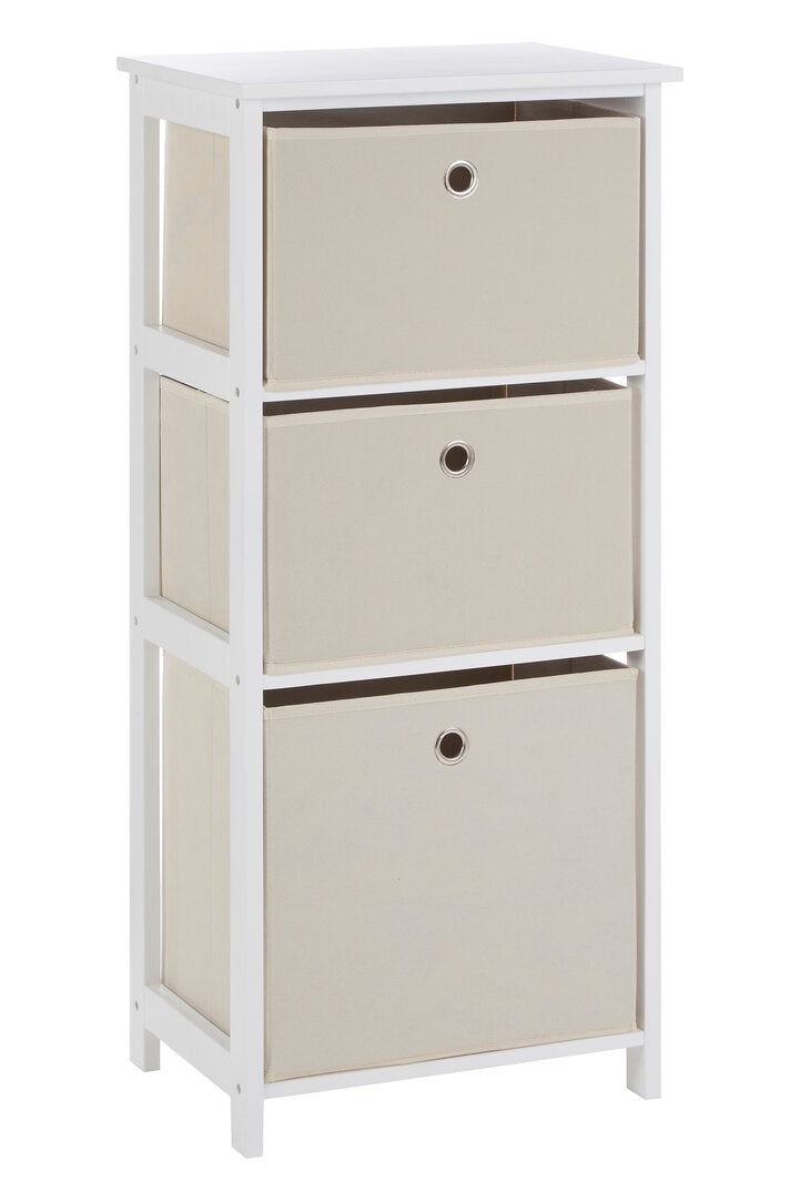 Savannah 3 Natural Fabric Drawers Cabinet