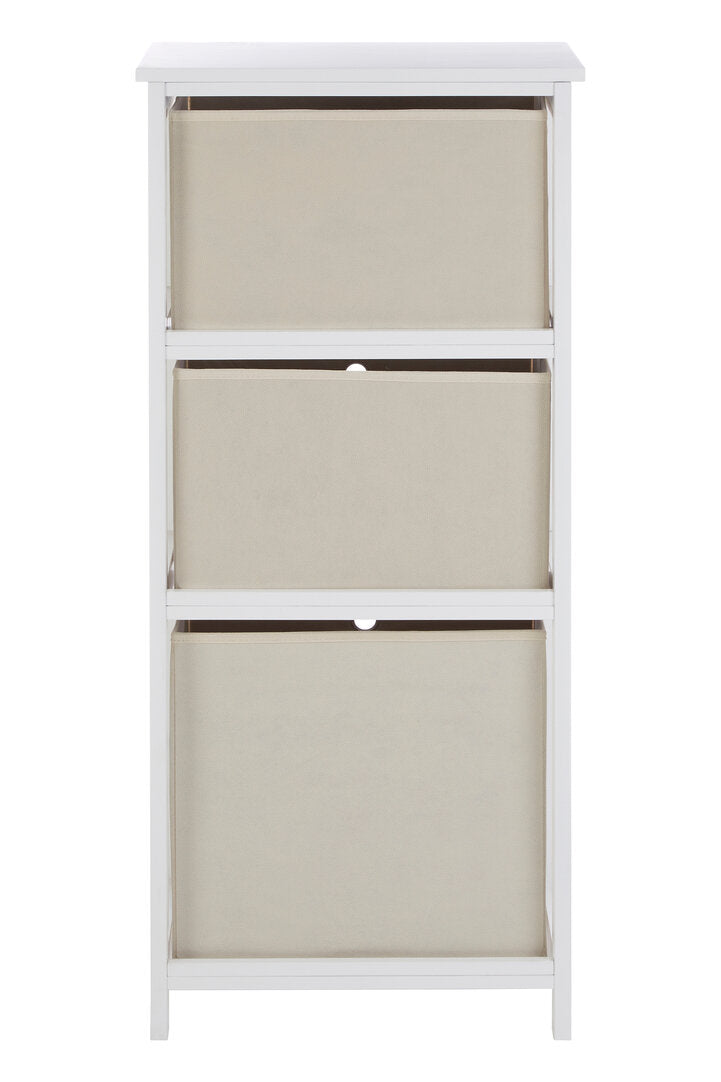 Savannah 3 Natural Fabric Drawers Cabinet