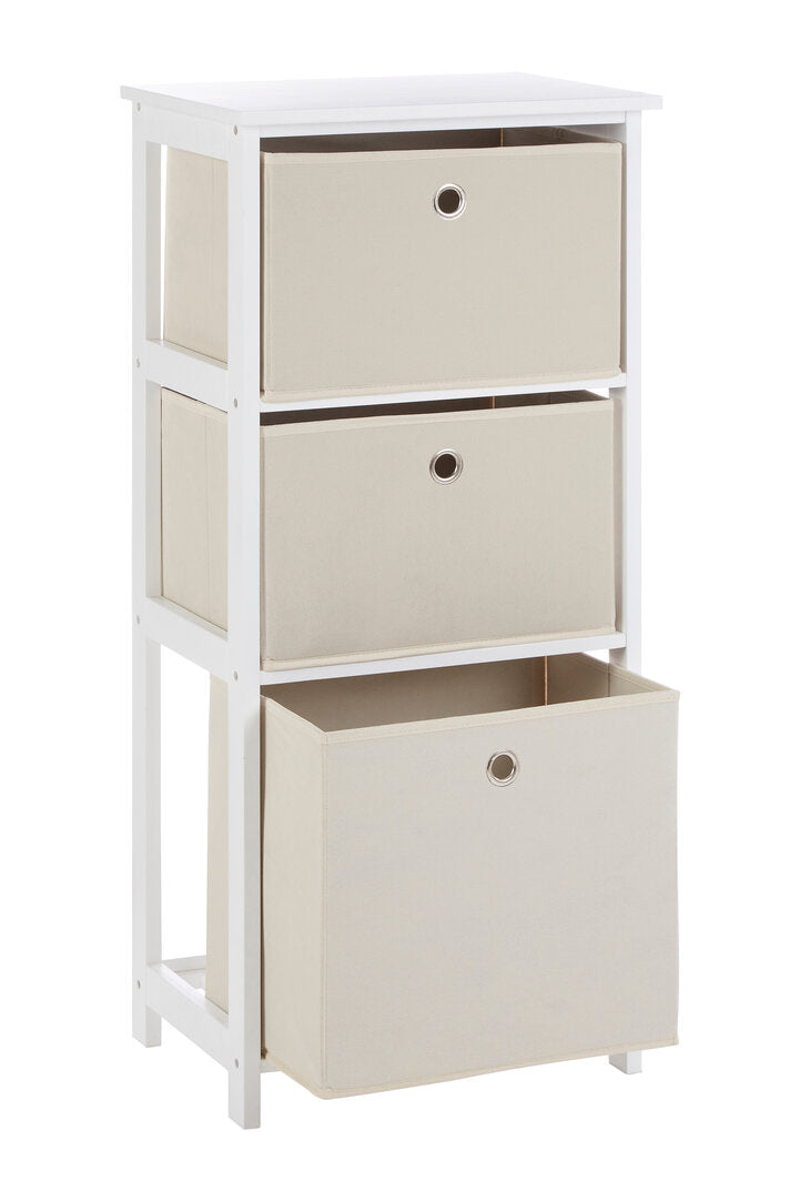 Savannah 3 Natural Fabric Drawers Cabinet