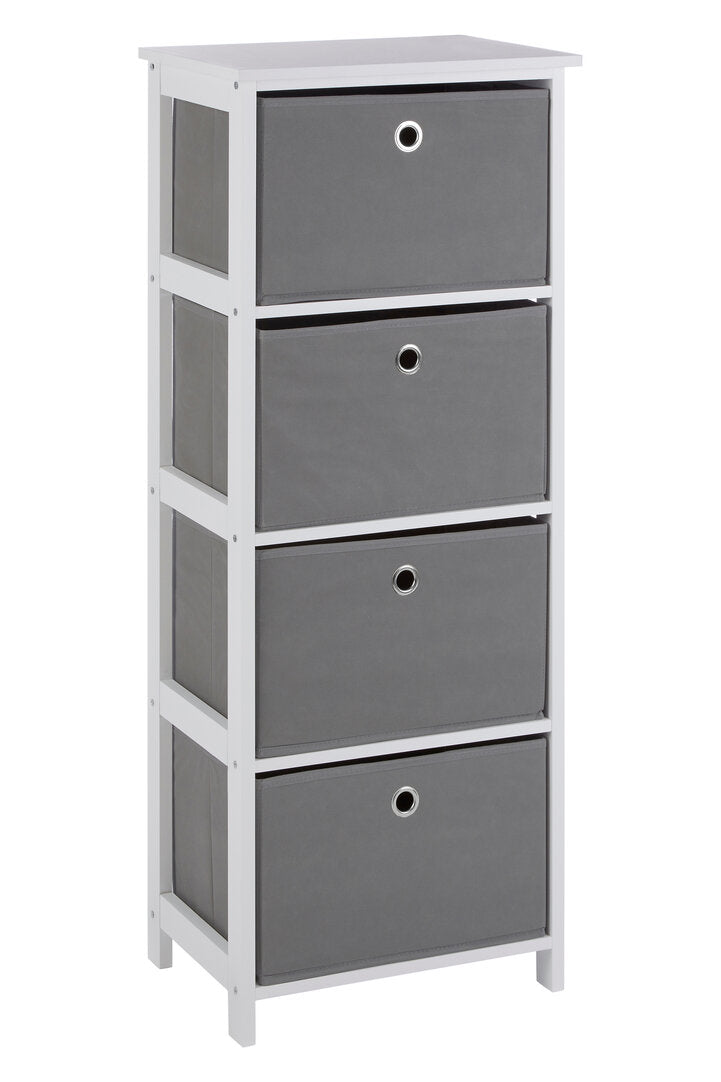 Savannah 4 Grey Fabric Drawers Cabinet