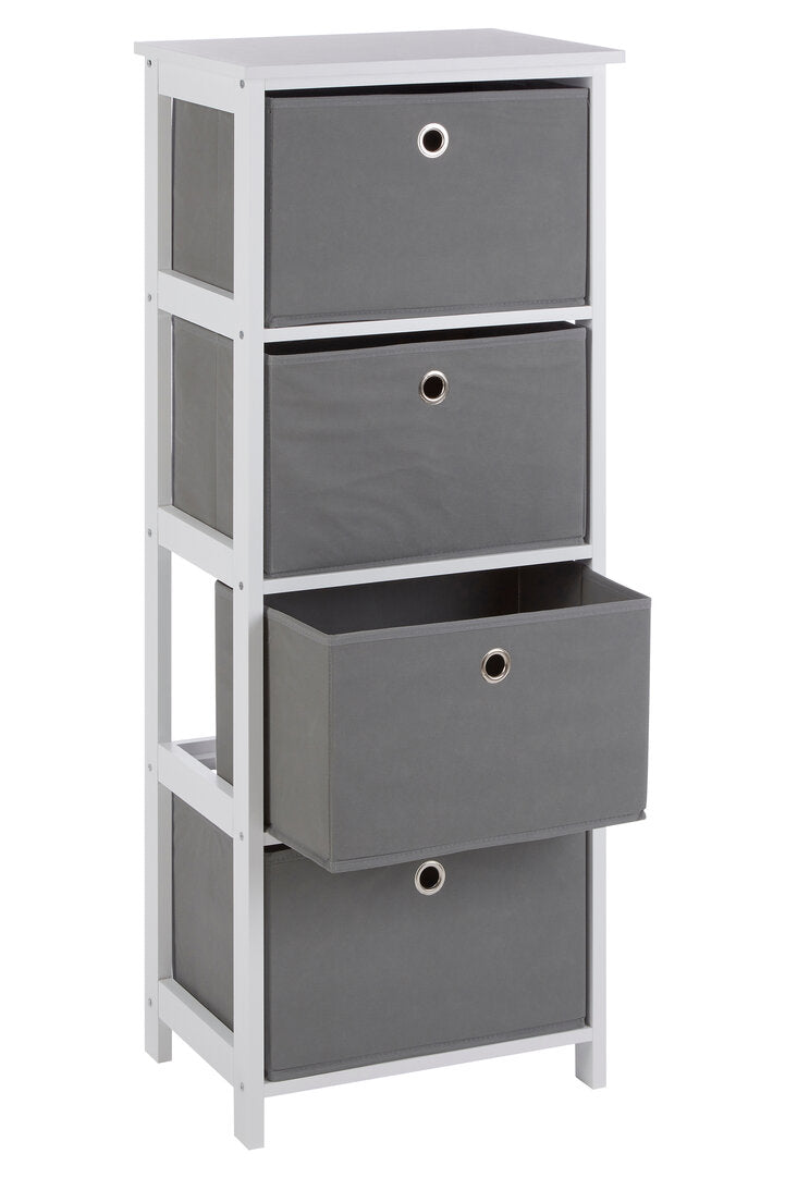 Savannah 4 Fabric Drawers Cabinet Grey