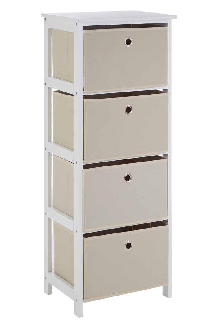 Savannah 4 Natural Fabric Drawers Cabinet