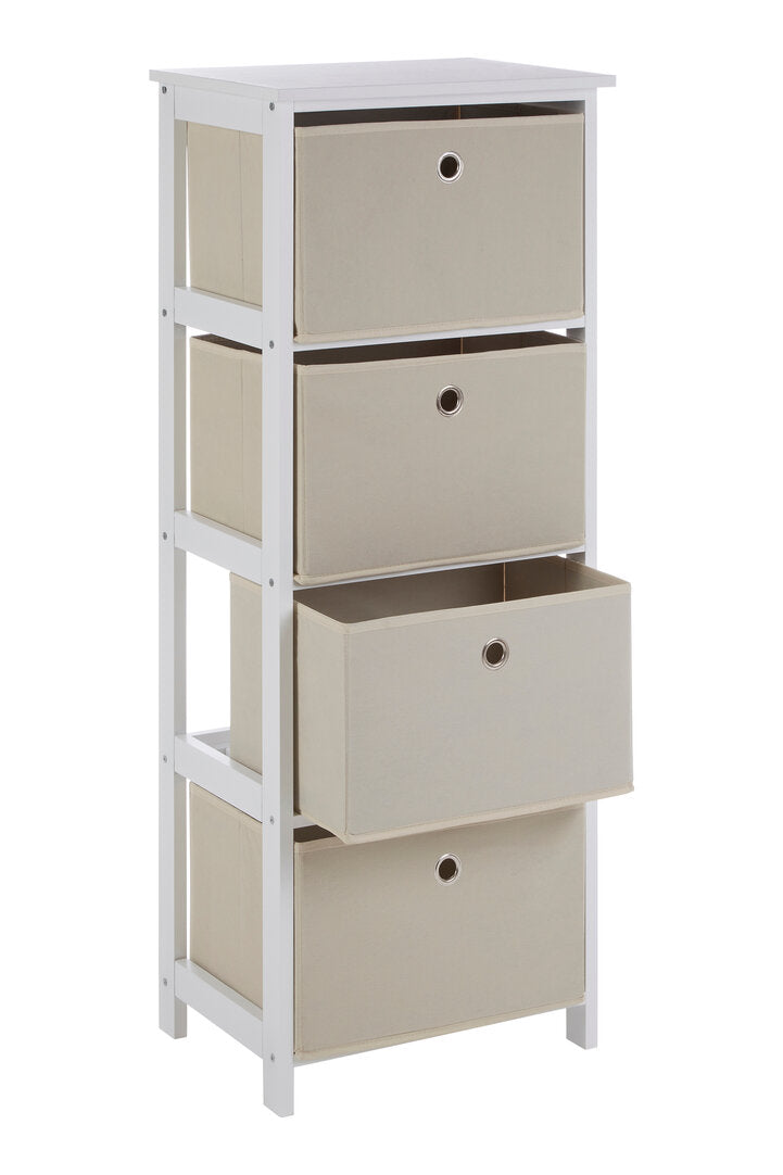 Savannah 4 Natural Fabric Drawers Cabinet