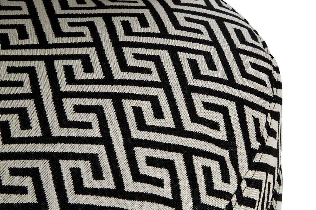 Monaco Park Black And Beige Greek Key Round Armchair