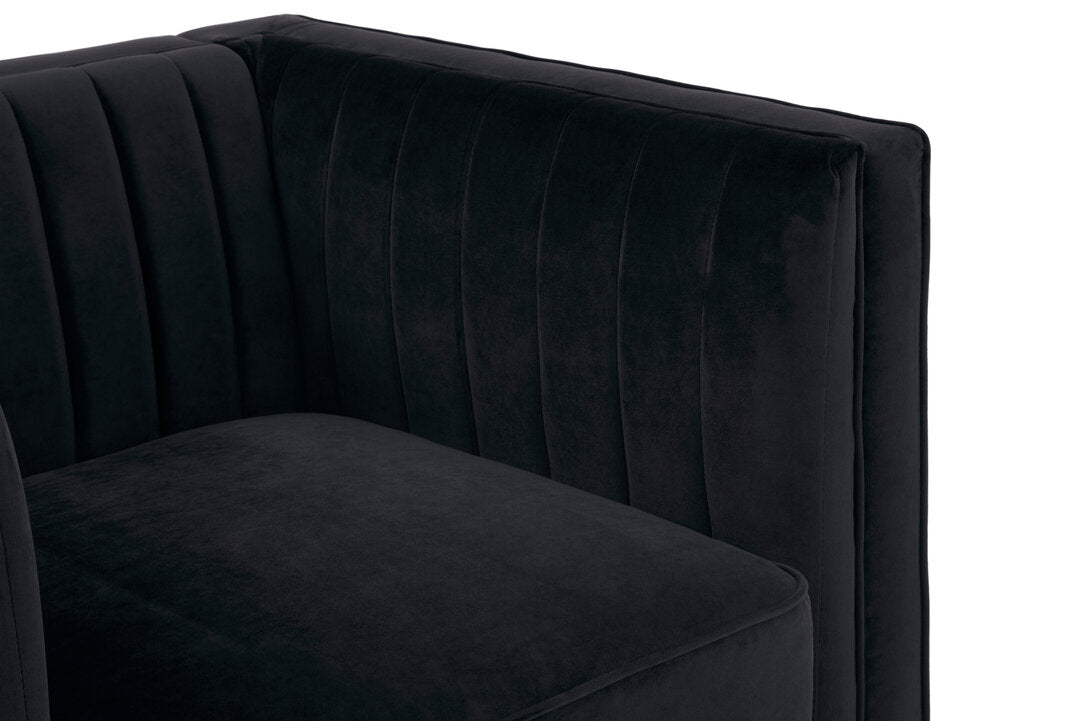 Hudson Black Velvet Chair