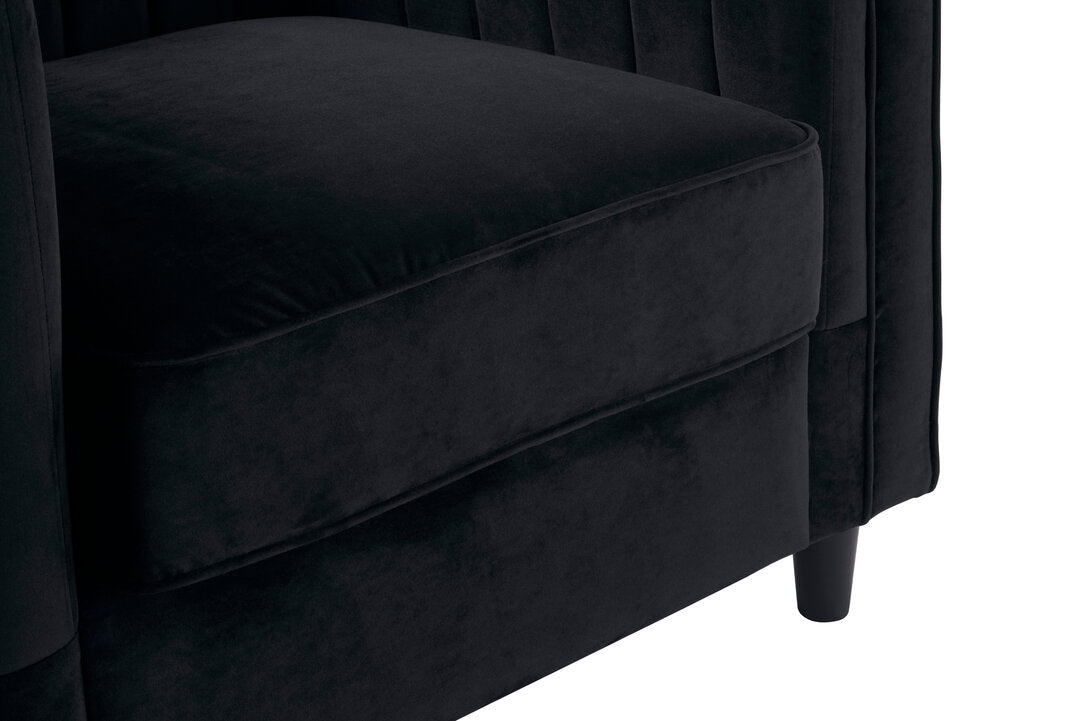 Hudson Black Velvet Chair