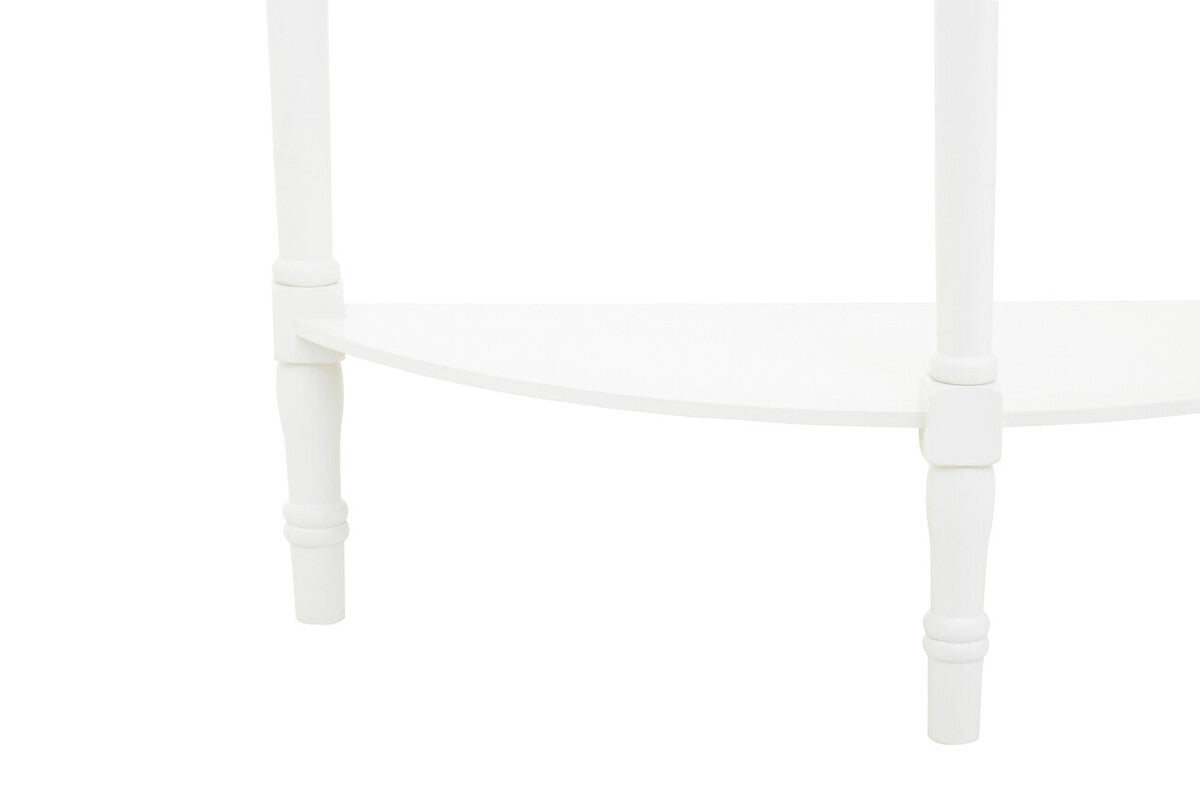 Savoy White Half Moon Console Table