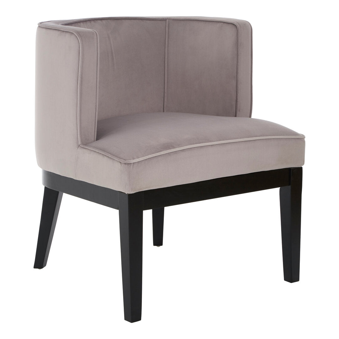 Balmoral Velvet Curved Back Chair Light Grey