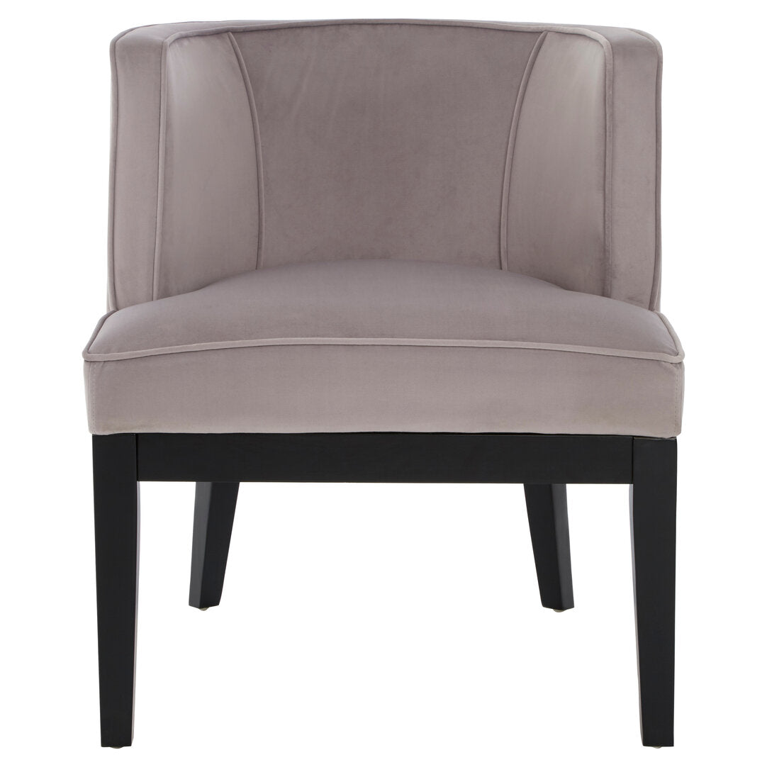 Balmoral Light Grey Velvet Curved Back Chair