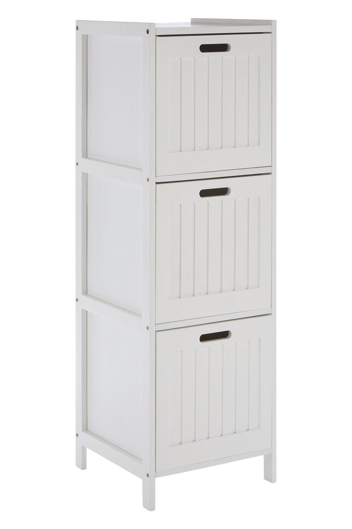Stirling White Wood 3 drawer cabinet