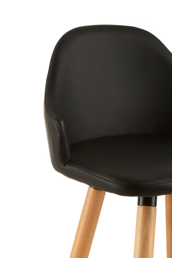 Richmond Black Curved Backrest Bar Stool