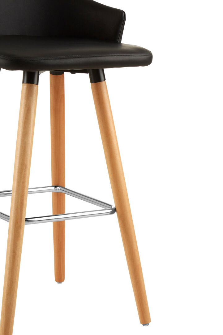 Richmond Black Curved Backrest Bar Stool