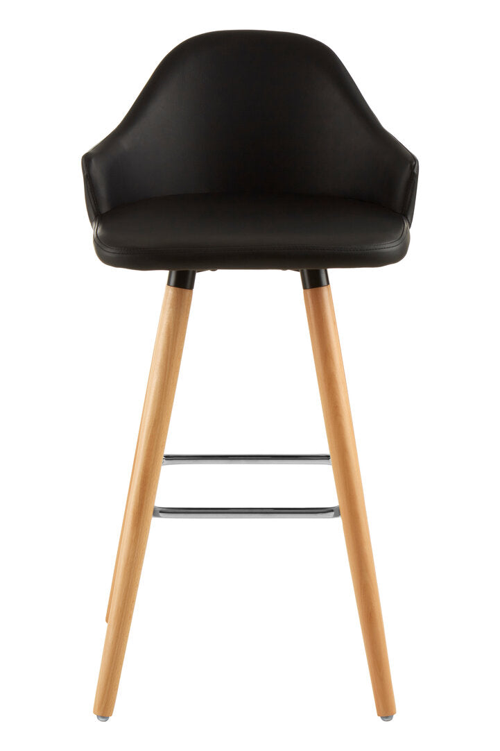 Richmond Black Curved Backrest Bar Stool