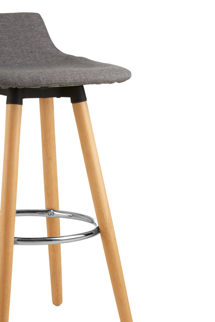 Richmond Grey Bar Stool with Beechwood Legs