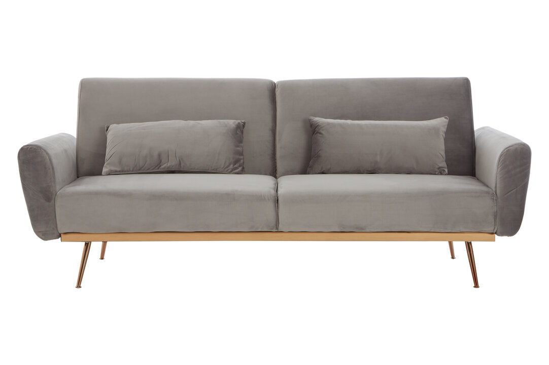 York Grey Velvet Sofa Bed