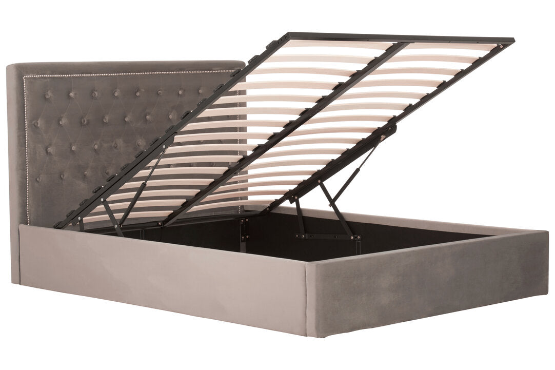 Brighton Grey Ottoman King Bed