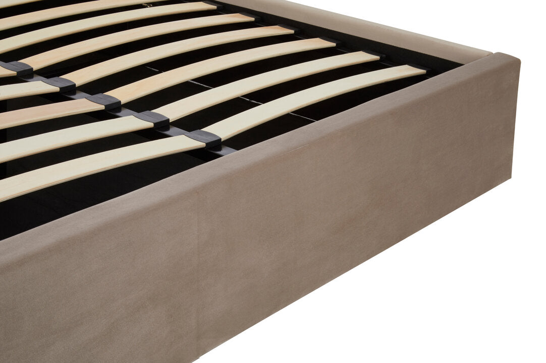 Brighton Mink Velvet Ottoman King Bed