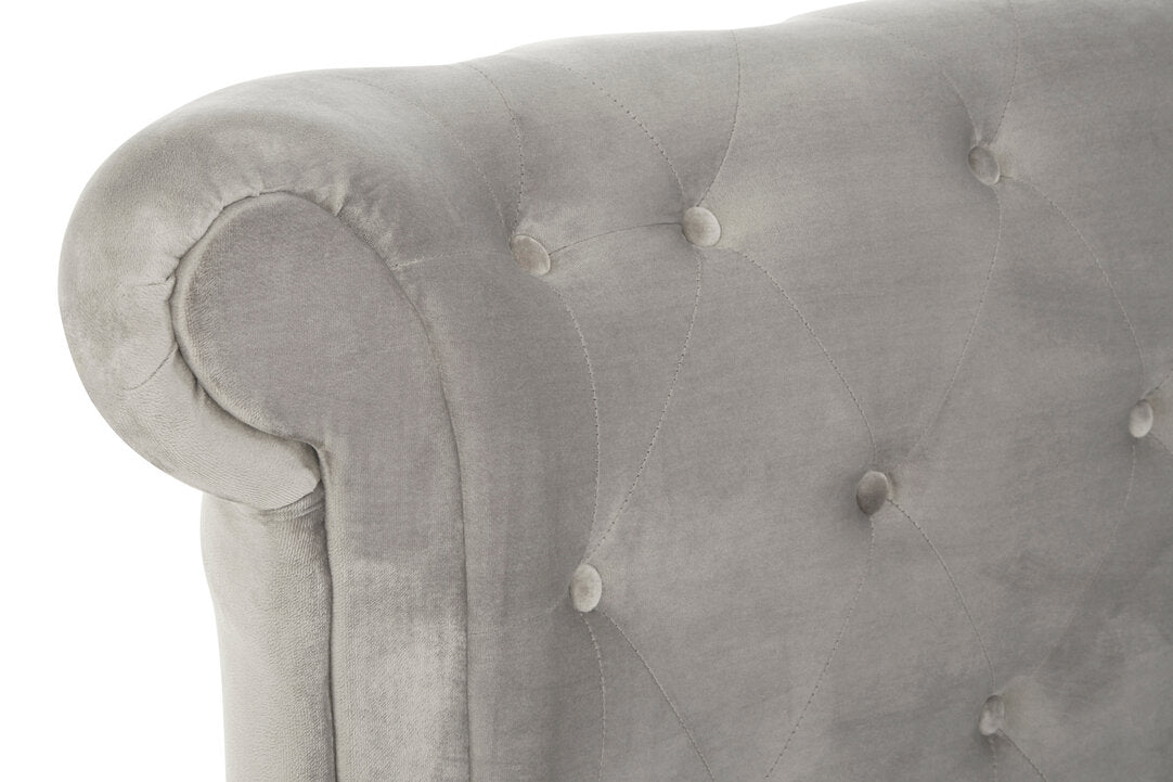 Bath Grey Brushed Velvet Ottoman King Bed