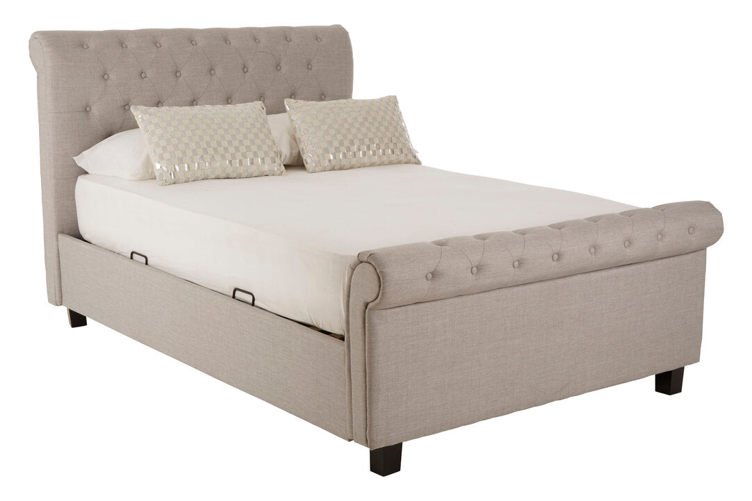Norwich Light Grey Ottoman Double Bed