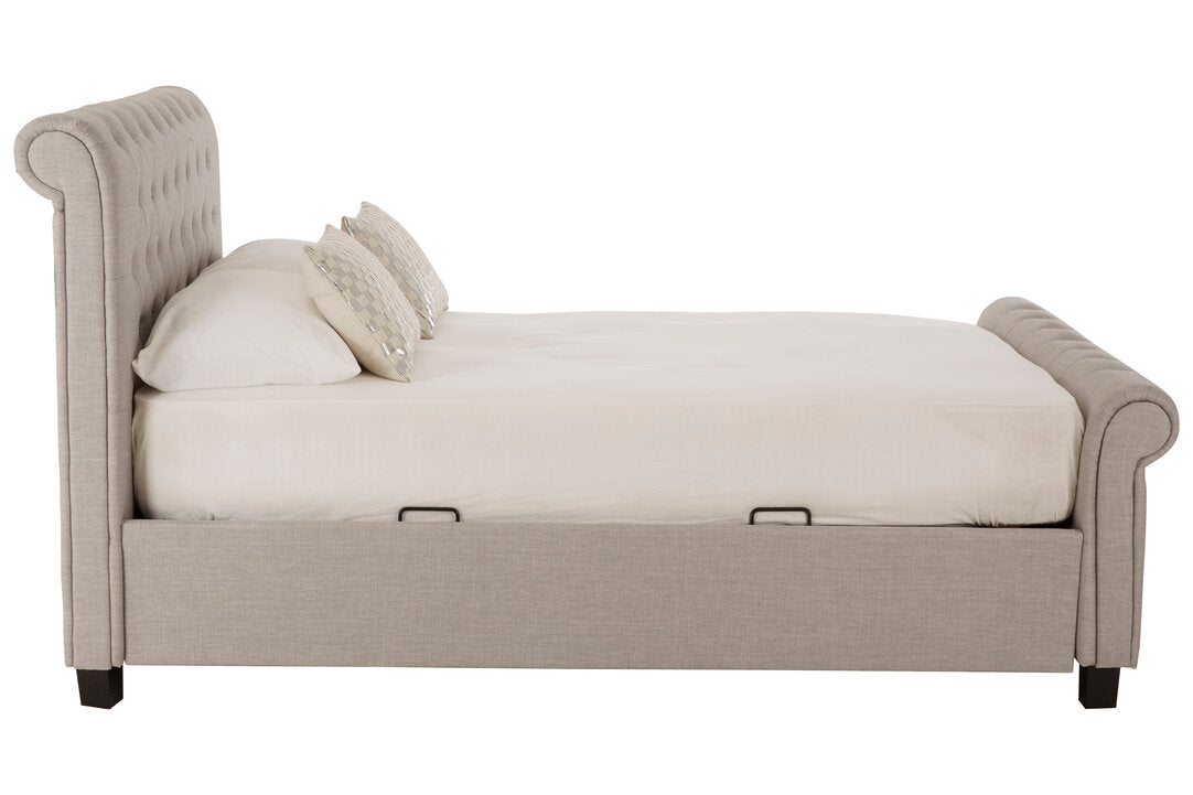 Norwich Light Grey Ottoman Double Bed