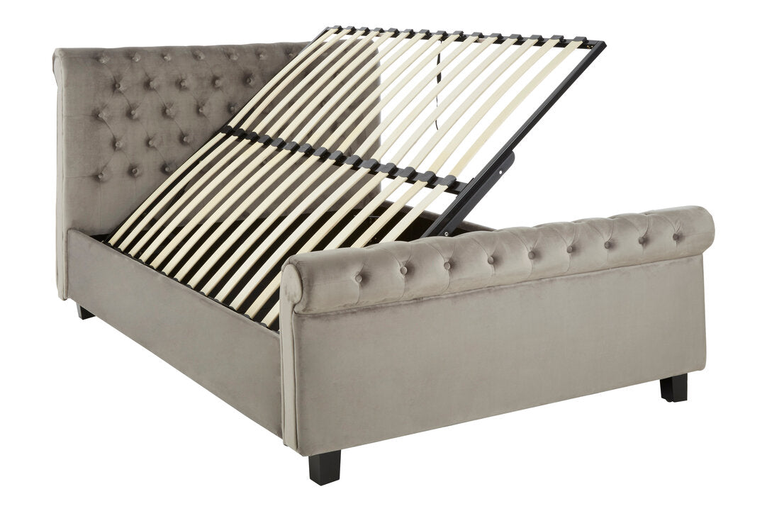 Norwich Grey Ottoman King Bed