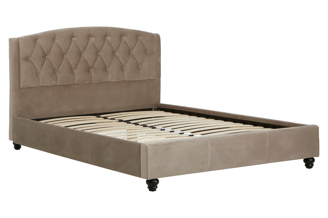 Lincoln Mink Brushed Velvet Double Bed